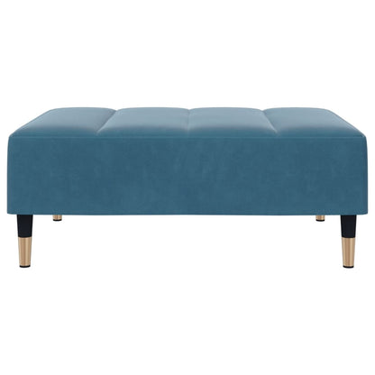 Schlafsofa 2-Sitzer mit Fußhocker Blau Samt