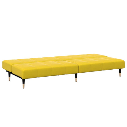 Schlafsofa 2-Sitzer mit Fußhocker Gelb Samt