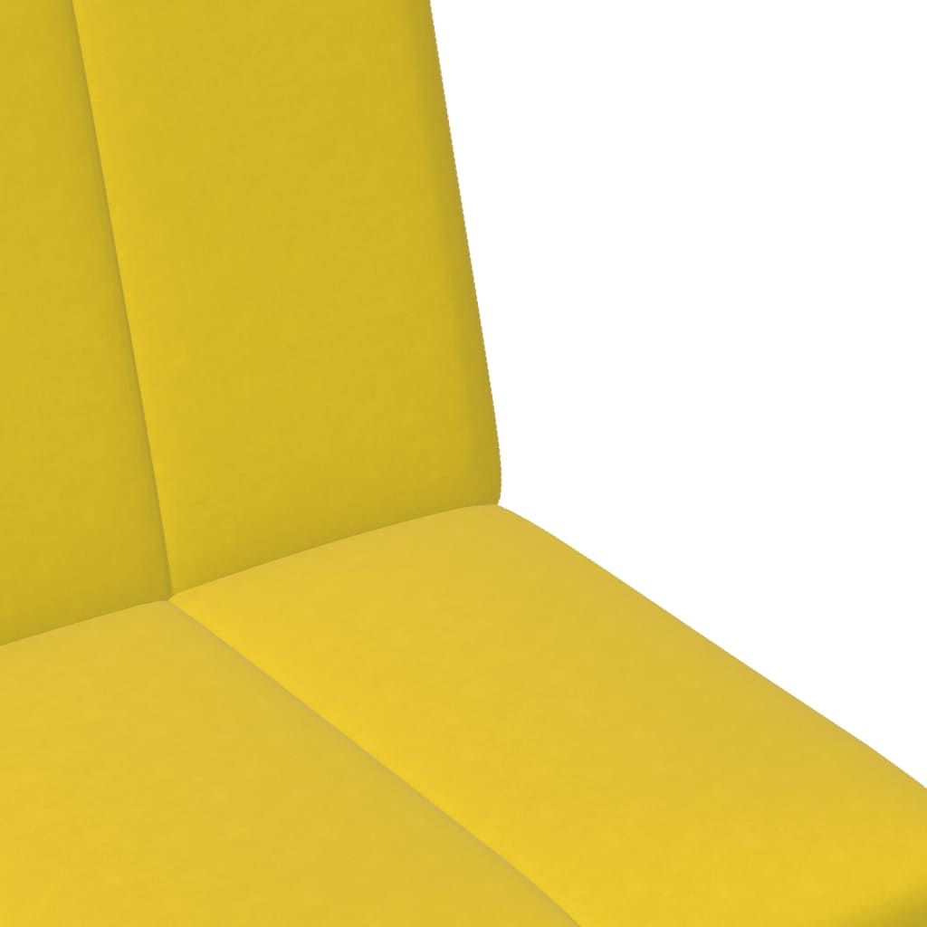 Schlafsofa 2-Sitzer mit Fußhocker Gelb Samt