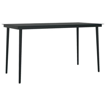 5-tlg. Garten-Essgruppe mit Kissen Schwarz Poly Rattan