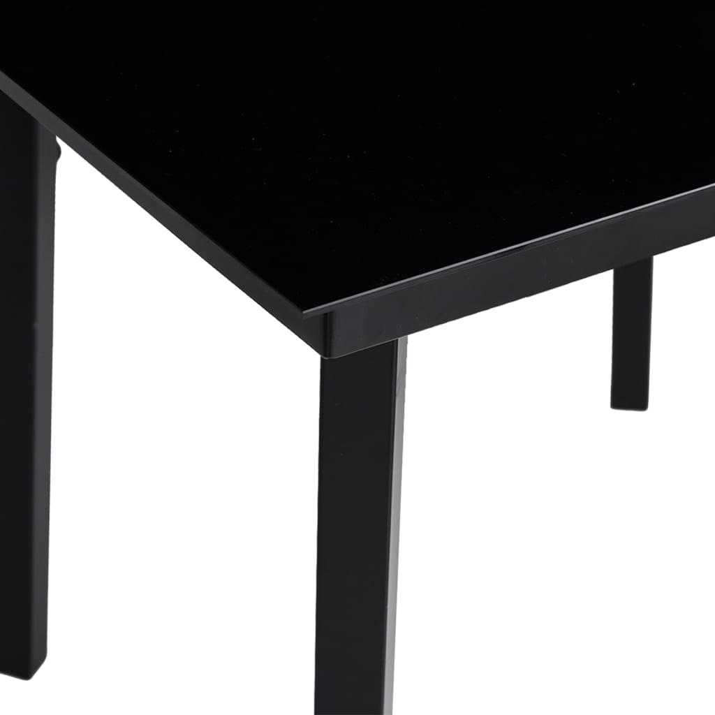 7-tlg. Garten-Essgruppe mit Kissen Schwarz Poly Rattan
