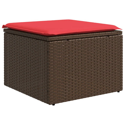 9-teiliges Gartensofa-Set mit Kissen, braun, Polyrattan