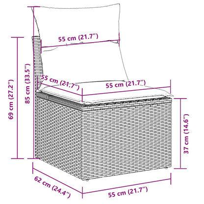 5-tlg. Garten-Sofagarnitur mit Kissen Beige Poly Rattan