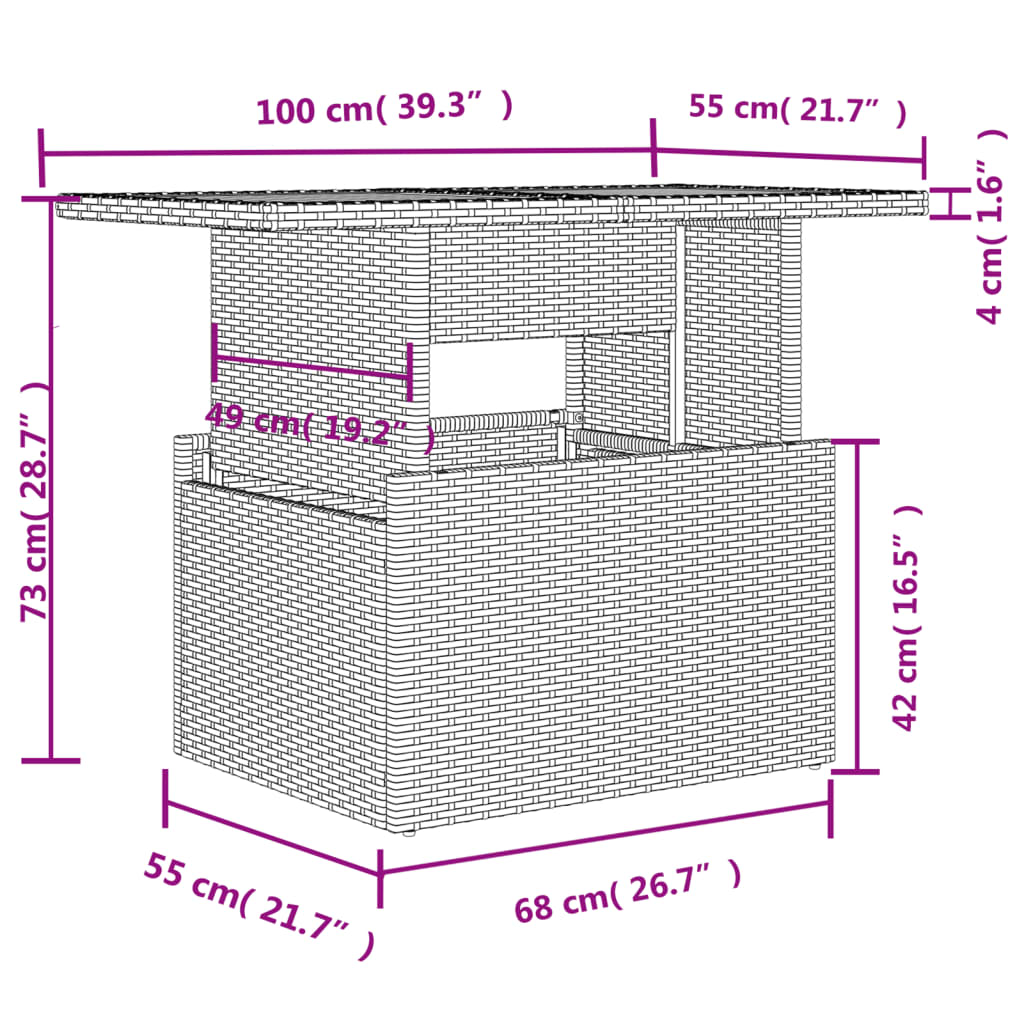 8-tlg. Garten-Sofagarnitur mit Kissen Grau Poly Rattan