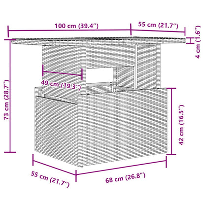 6-tlg. Garten-Sofagarnitur mit Kissen Hellgrau Poly Rattan