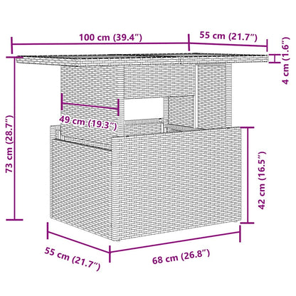 10-tlg. Garten-Sofagarnitur mit Kissen Hellgrau Poly Rattan