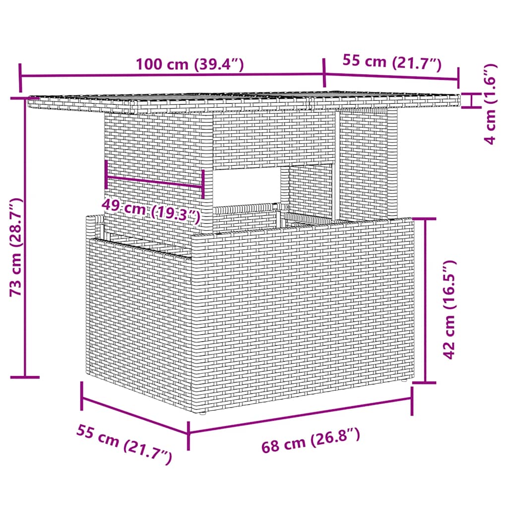 10-tlg. Garten-Sofagarnitur mit Kissen Hellgrau Poly Rattan