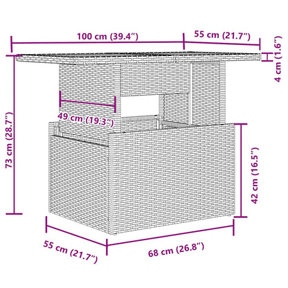 5-tlg. Garten-Sofagarnitur mit Kissen Hellgrau Poly Rattan