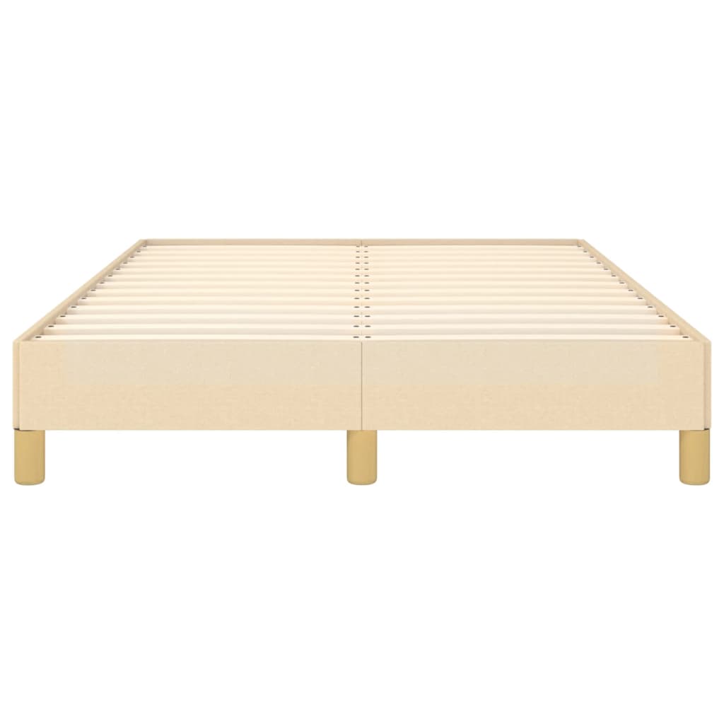 Bettgestell ohne Matratze Creme 120x190 cm Stoff