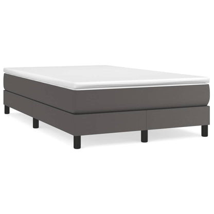 Boxspringbett mit Matratze Grau 120x190 cm Kunstleder