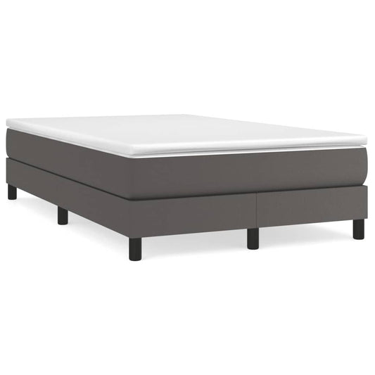 Boxspringbett mit Matratze Grau 120x190 cm Kunstleder