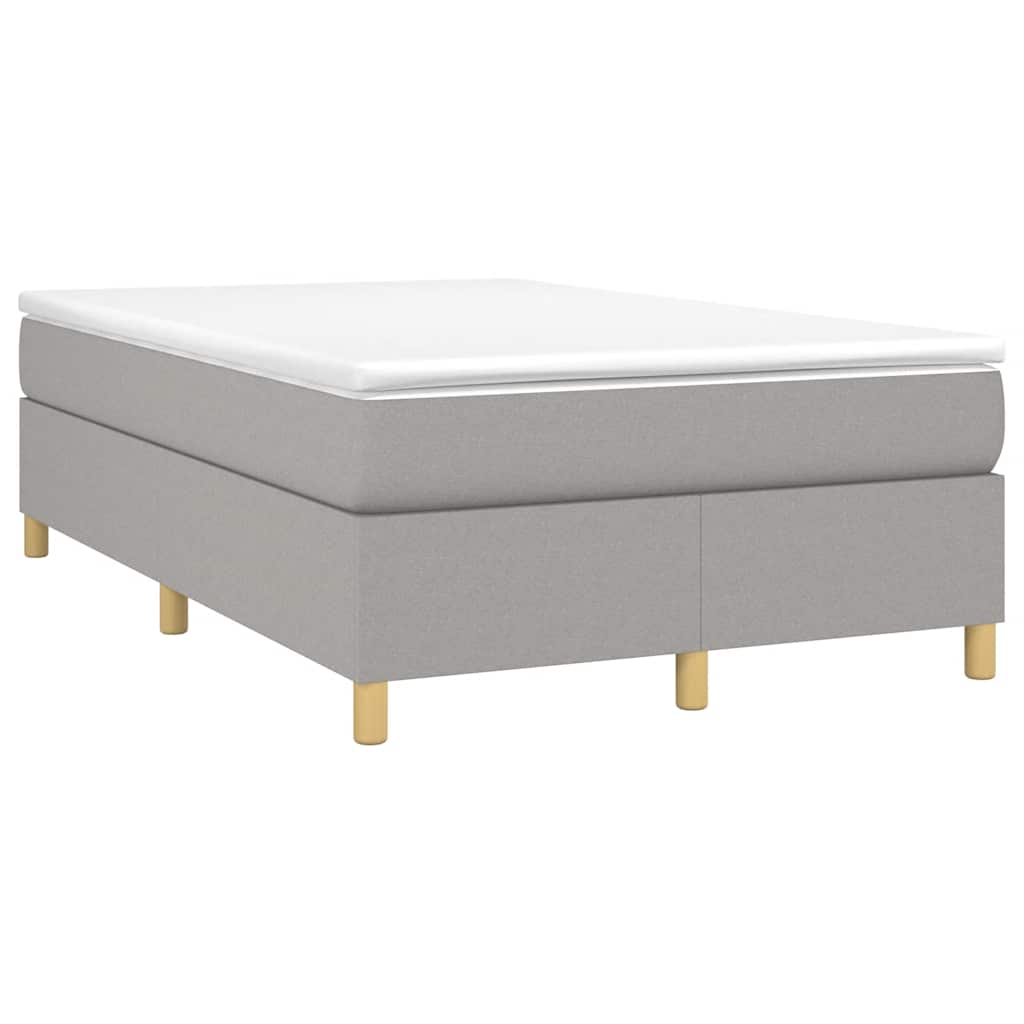 Boxspringbett mit Matratze Hellgrau 120x190 cm Stoff