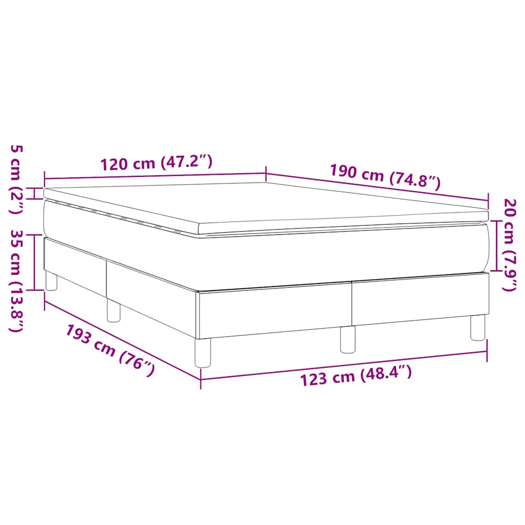 Boxspringbett mit Matratze Hellgrau 120x190 cm Stoff
