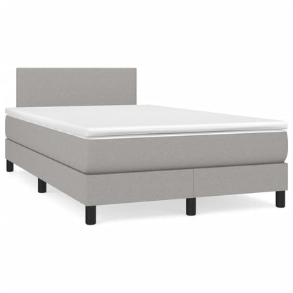 Boxspringbett mit Matratze Hellgrau 120x190 cm Stoff