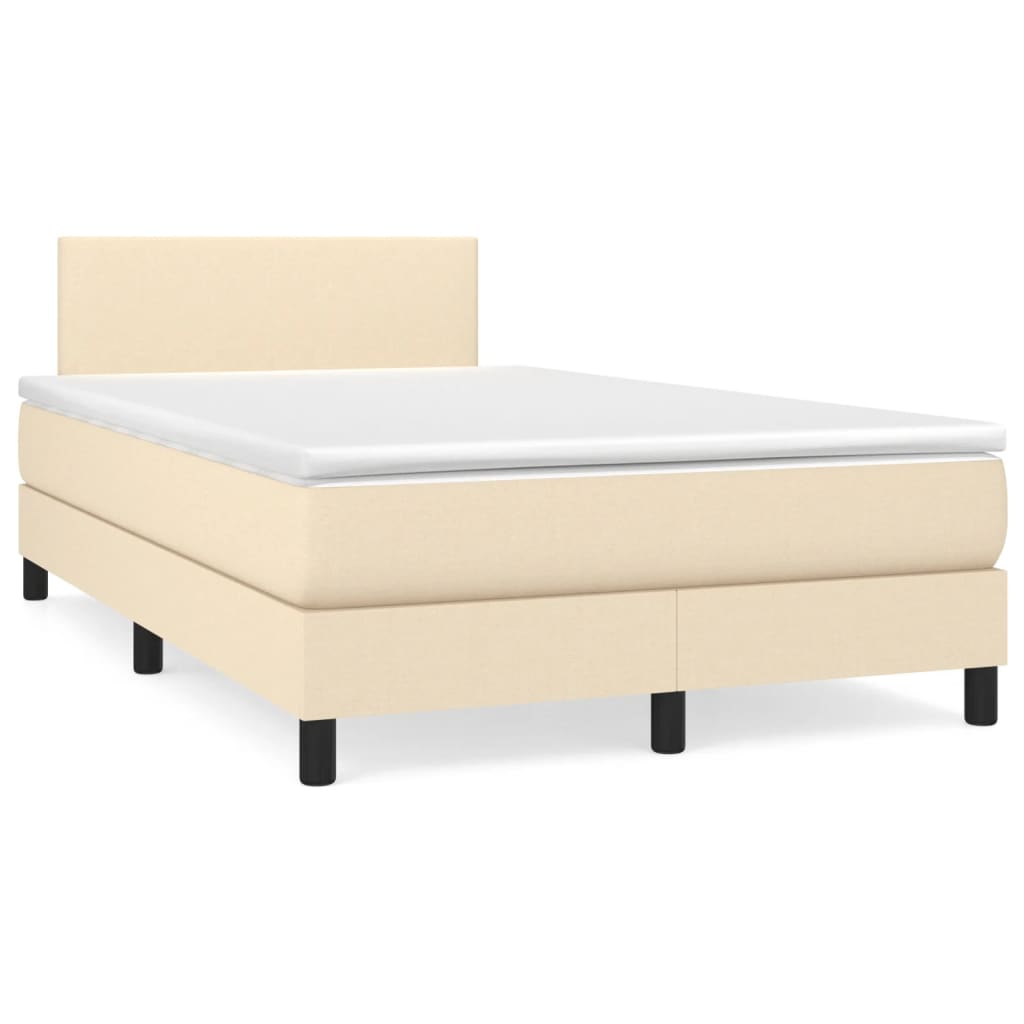 Boxspringbett mit Matratze Creme 120x190 cm Stoff