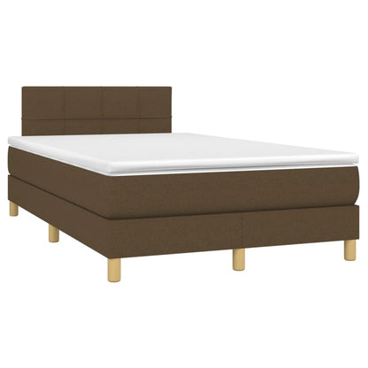 Boxspringbett mit Matratze Dunkelbraun 120x190 cm Stoff