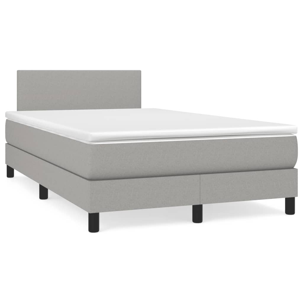Boxspringbett mit Matratze & LED Hellgrau 120x190 cm Stoff