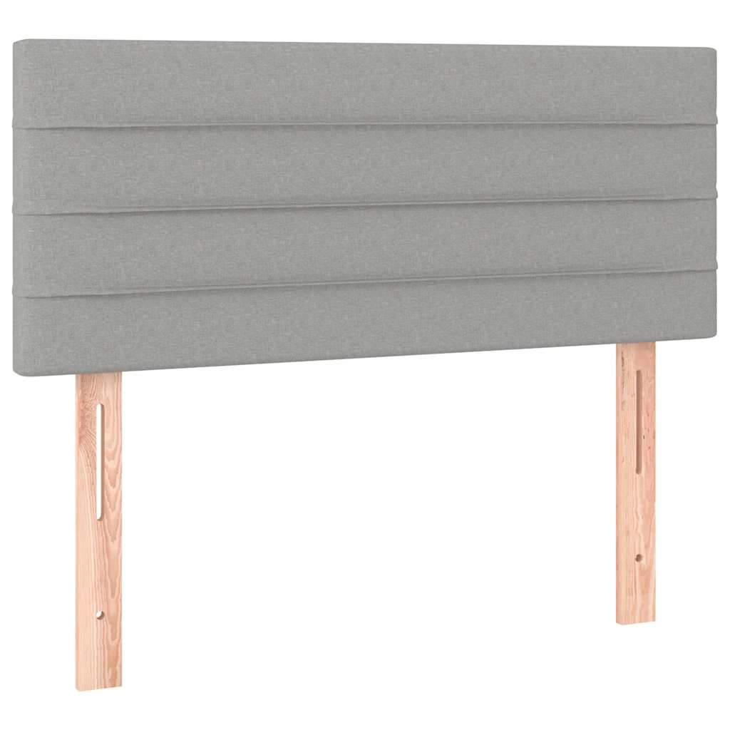 Boxspringbett mit Matratze & LED Hellgrau 120x190 cm Stoff