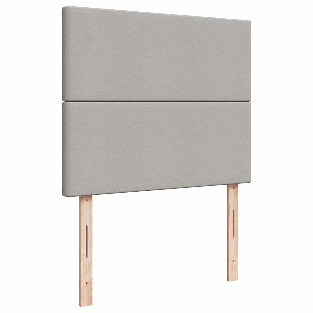 Boxspringbett mit Matratze & LED Hellgrau 120x190 cm Stoff