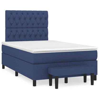 Boxspringbett mit Matratze Blau 120x190 cm Stoff