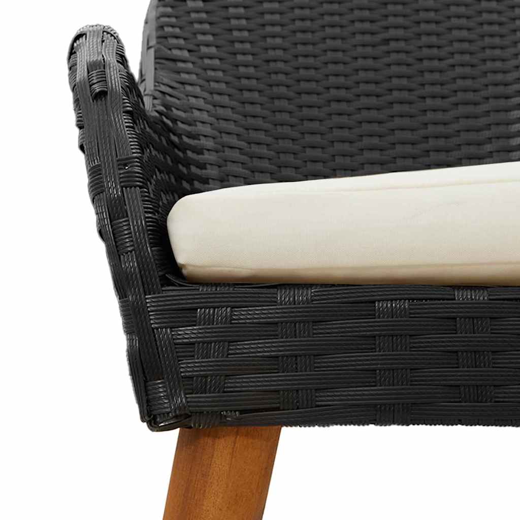 Garten Essgruppe mit Kissen 7 pcs Schwarz und Braun Poly-Rattan