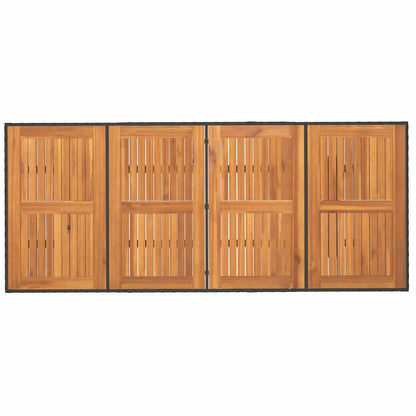 Garten Essgruppe mit Kissen 7 pcs Schwarz und Braun Poly-Rattan