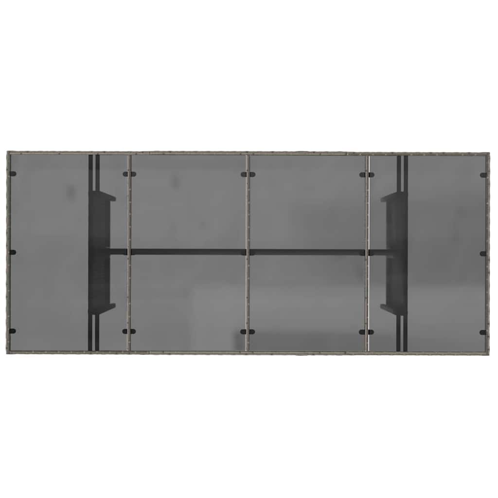 Garten Essgruppe mit Kissen 9 pcs Grau Poly-Rattan