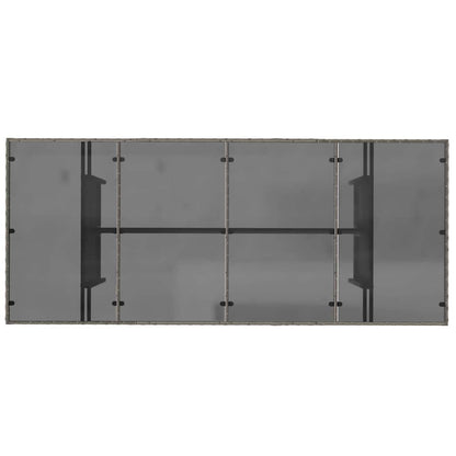 Garten Essgruppe mit Kissen 9 pcs Grau Poly-Rattan