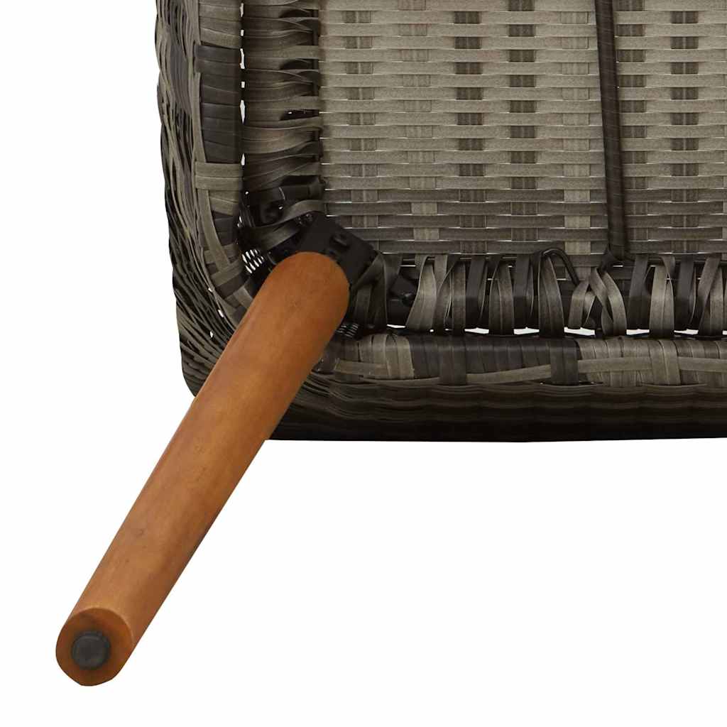 Garten Essgruppe mit Kissen 3 pcs Grau Poly-Rattan