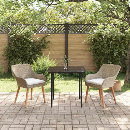 Garten Essgruppe mit Kissen 3 pcs Beige Poly-Rattan