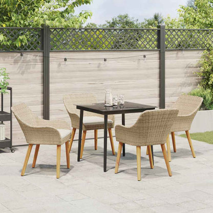 Garten Essgruppe mit Kissen 5 pcs Beige Poly-Rattan