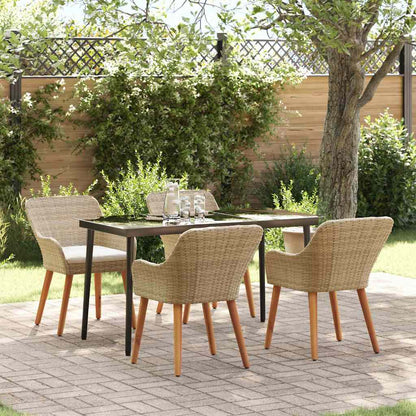 Garten Essgruppe mit Kissen 5 pcs Beige Poly-Rattan