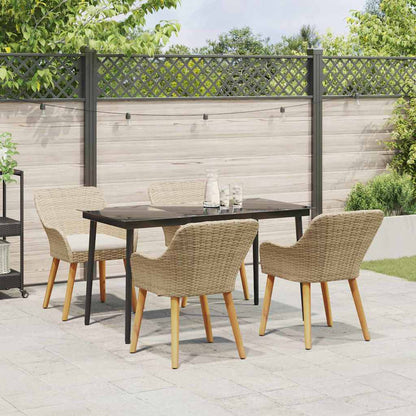 Garten Essgruppe mit Kissen 5 pcs Beige Poly-Rattan