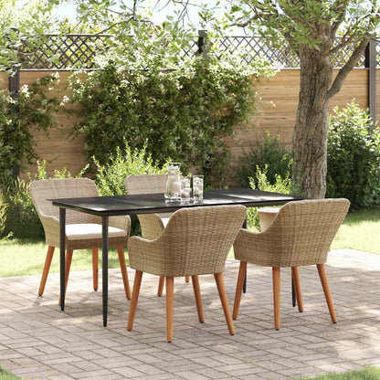 Garten Essgruppe mit Kissen 5 pcs Beige Poly-Rattan