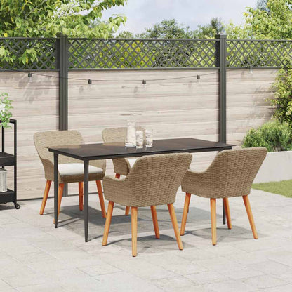 Garten Essgruppe mit Kissen 5 pcs Beige Poly-Rattan