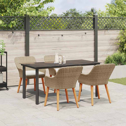 Garten Essgruppe mit Kissen 5 pcs Beige Poly-Rattan