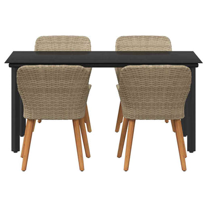 Garten Essgruppe mit Kissen 5 pcs Beige Poly-Rattan