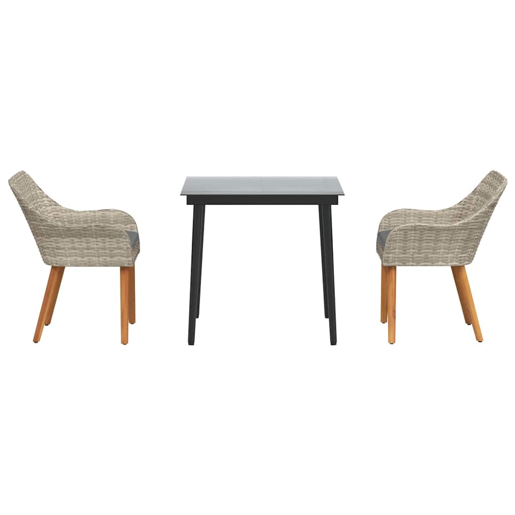 Essgruppe Hellgrau Poly Rattan