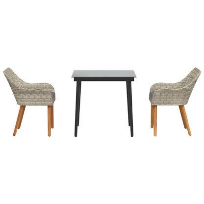 Essgruppe Hellgrau Poly Rattan