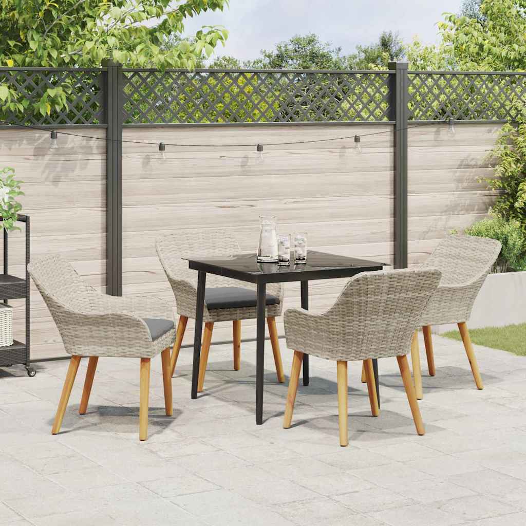 Essgruppe Hellgrau Poly Rattan