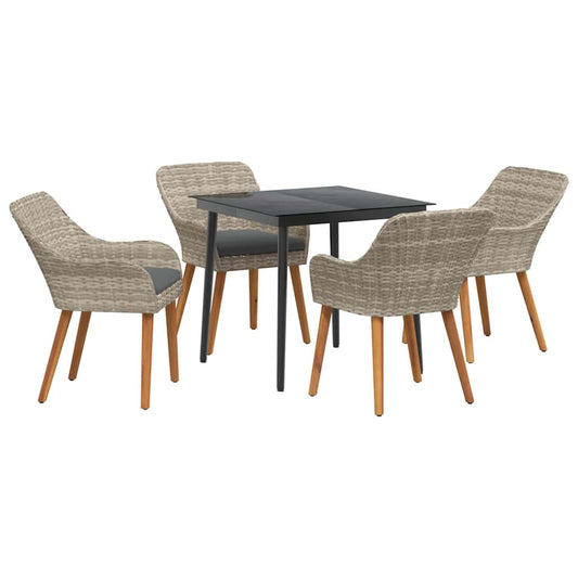 Essgruppe Hellgrau Poly Rattan