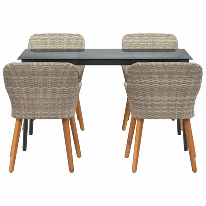 Essgruppe Hellgrau Poly Rattan