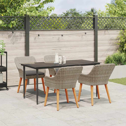 Essgruppe Hellgrau Poly Rattan