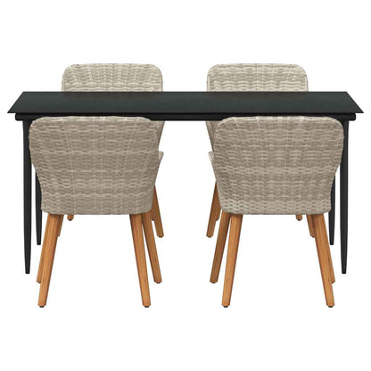 Essgruppe Hellgrau Poly Rattan