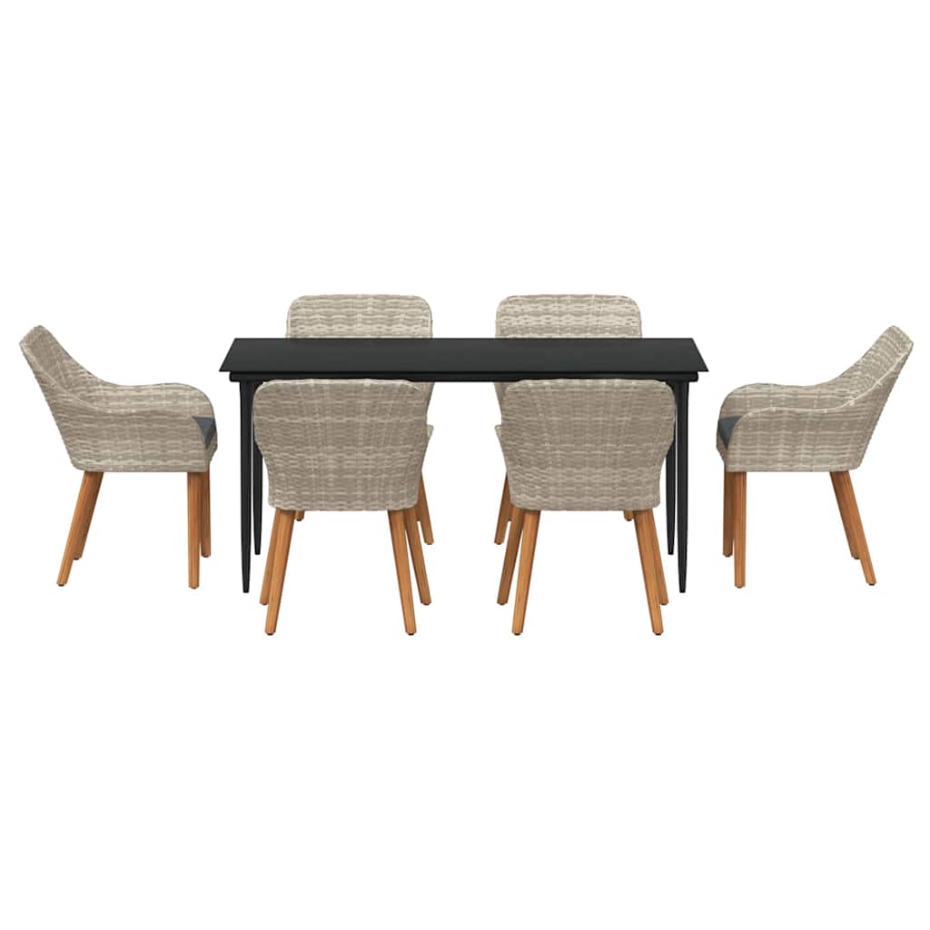 Essgruppe Hellgrau Poly Rattan