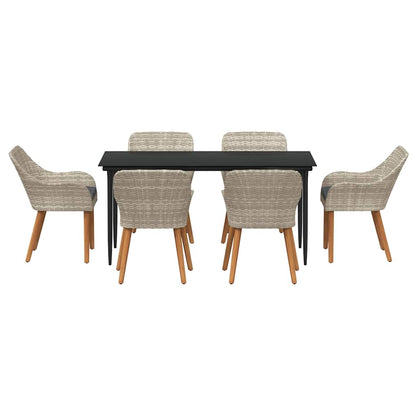 Essgruppe Hellgrau Poly Rattan