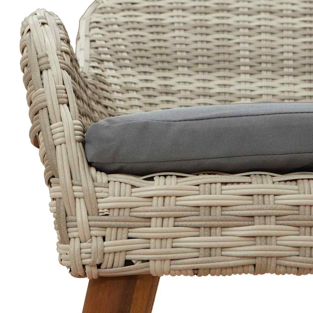 Essgruppe Hellgrau Poly Rattan