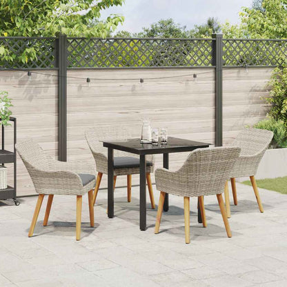 Essgruppe Hellgrau Poly Rattan