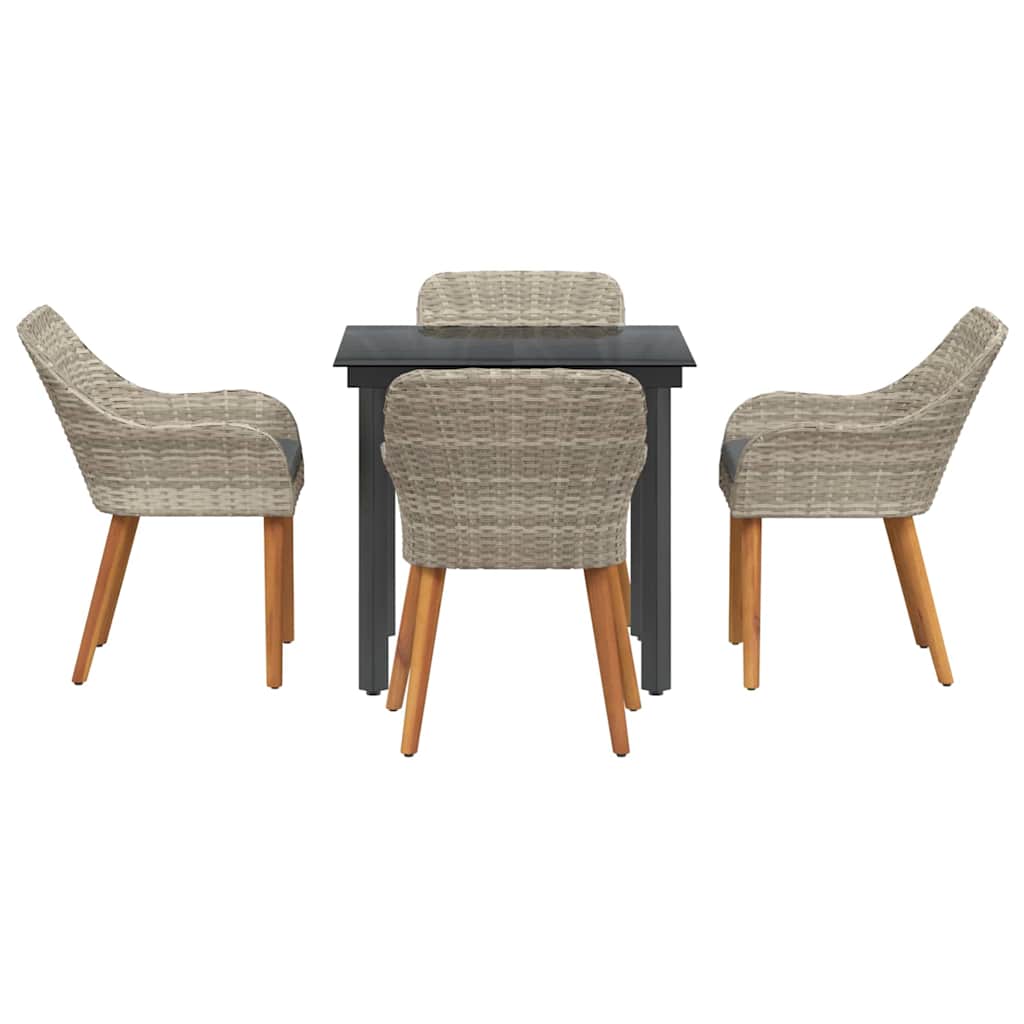 Essgruppe Hellgrau Poly Rattan