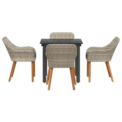 Essgruppe Hellgrau Poly Rattan